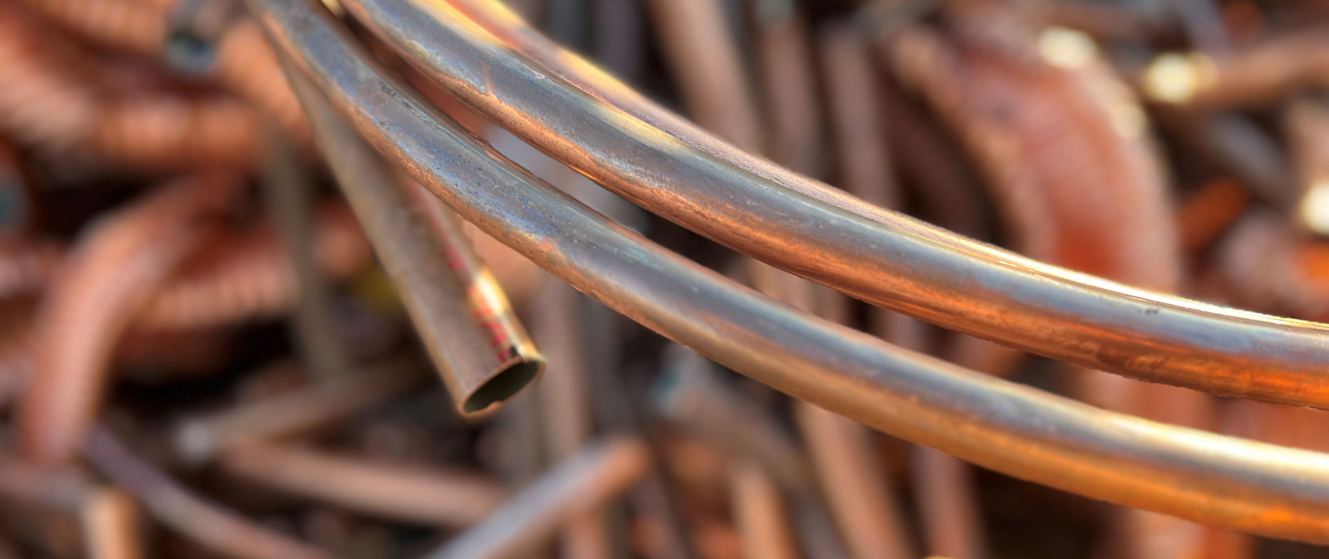 closeup of copper tubing